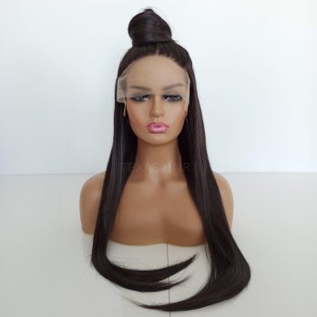 Peruka LACE FRONT ciemny brąz  40 / 55 / 80 cm + czepek GRATIS!