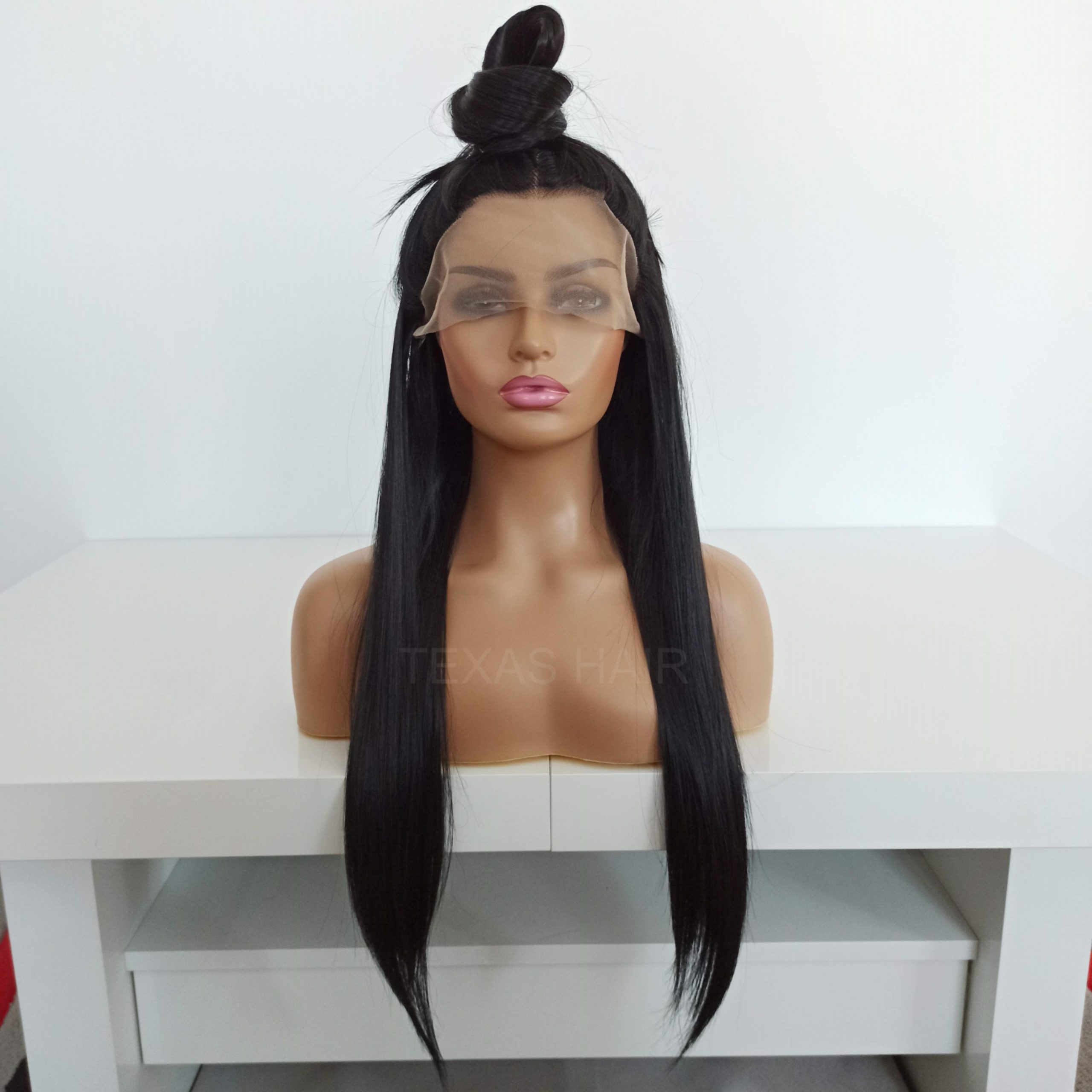 Peruka LACE FRONT czarna 40 / 55 / 80 cm + czepek GRATIS!