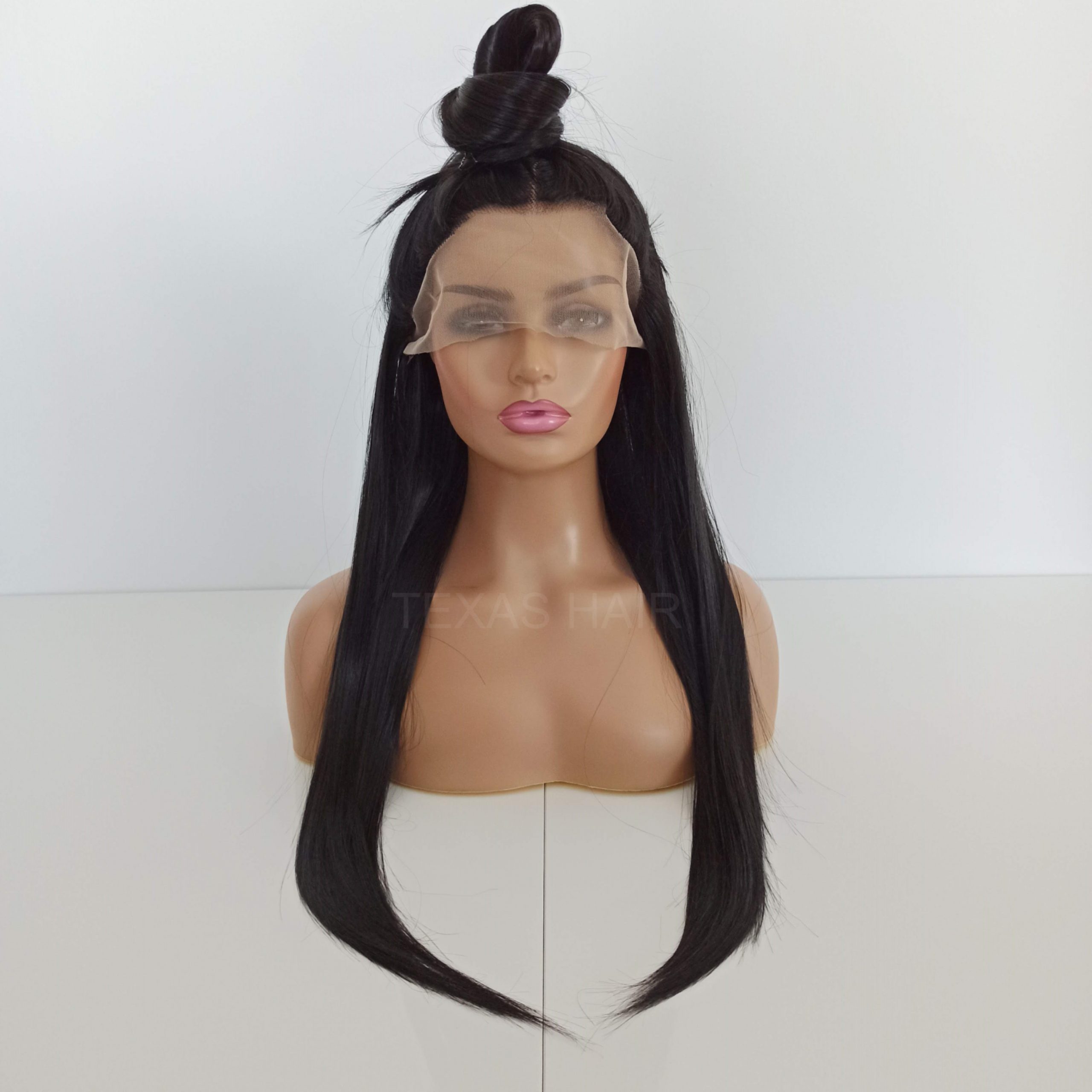 Peruka LACE FRONT czarna 40 / 55 / 80 cm + czepek GRATIS! - obrazek 2