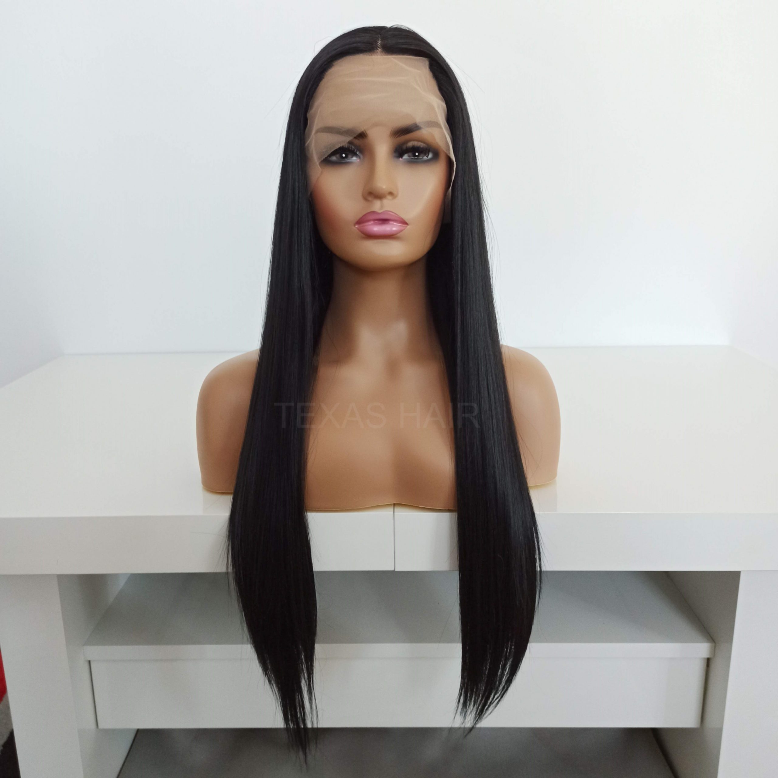 Peruka LACE FRONT czarna 40 / 55 / 80 cm + czepek GRATIS! - obrazek 10