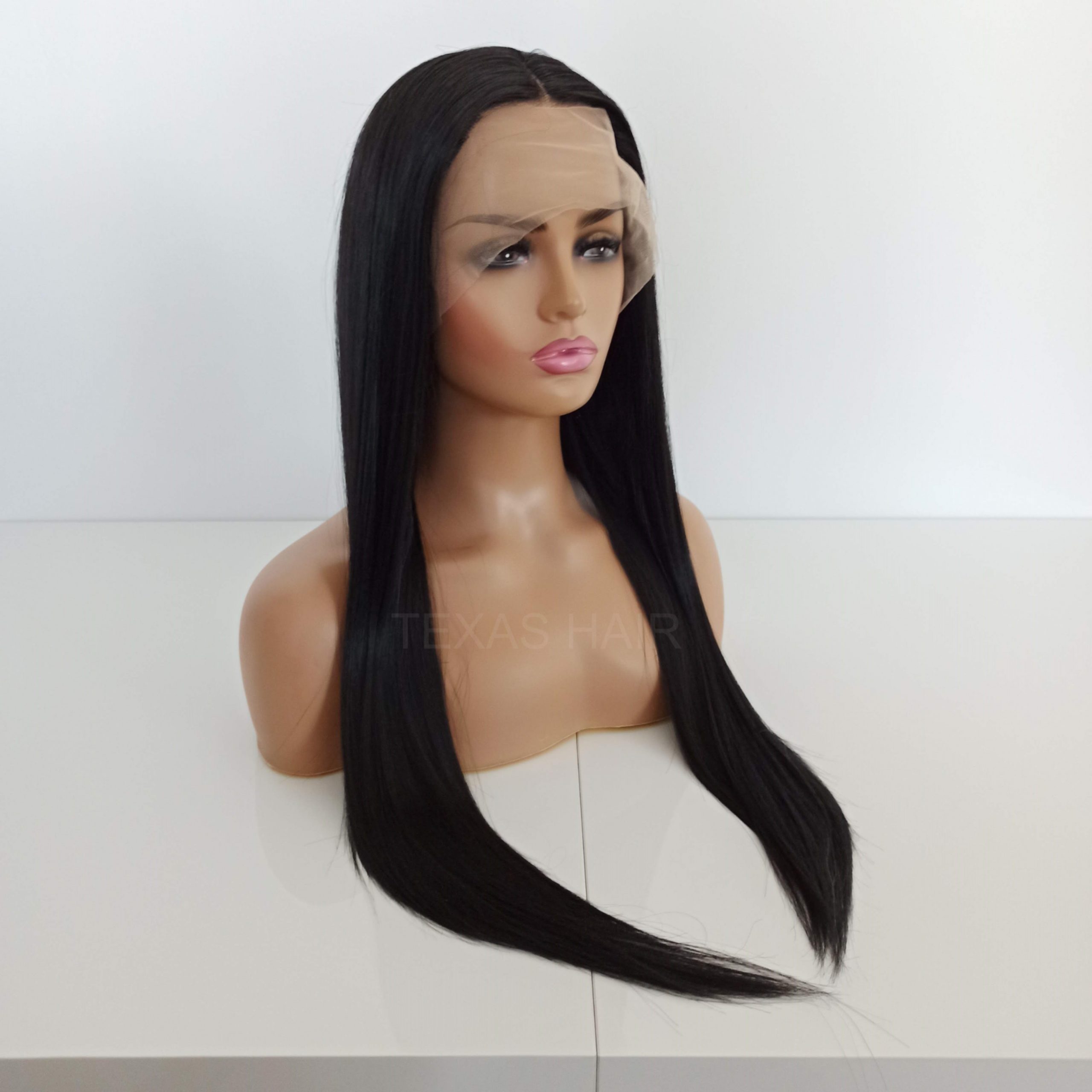 Peruka LACE FRONT czarna 40 / 55 / 80 cm + czepek GRATIS! - obrazek 4