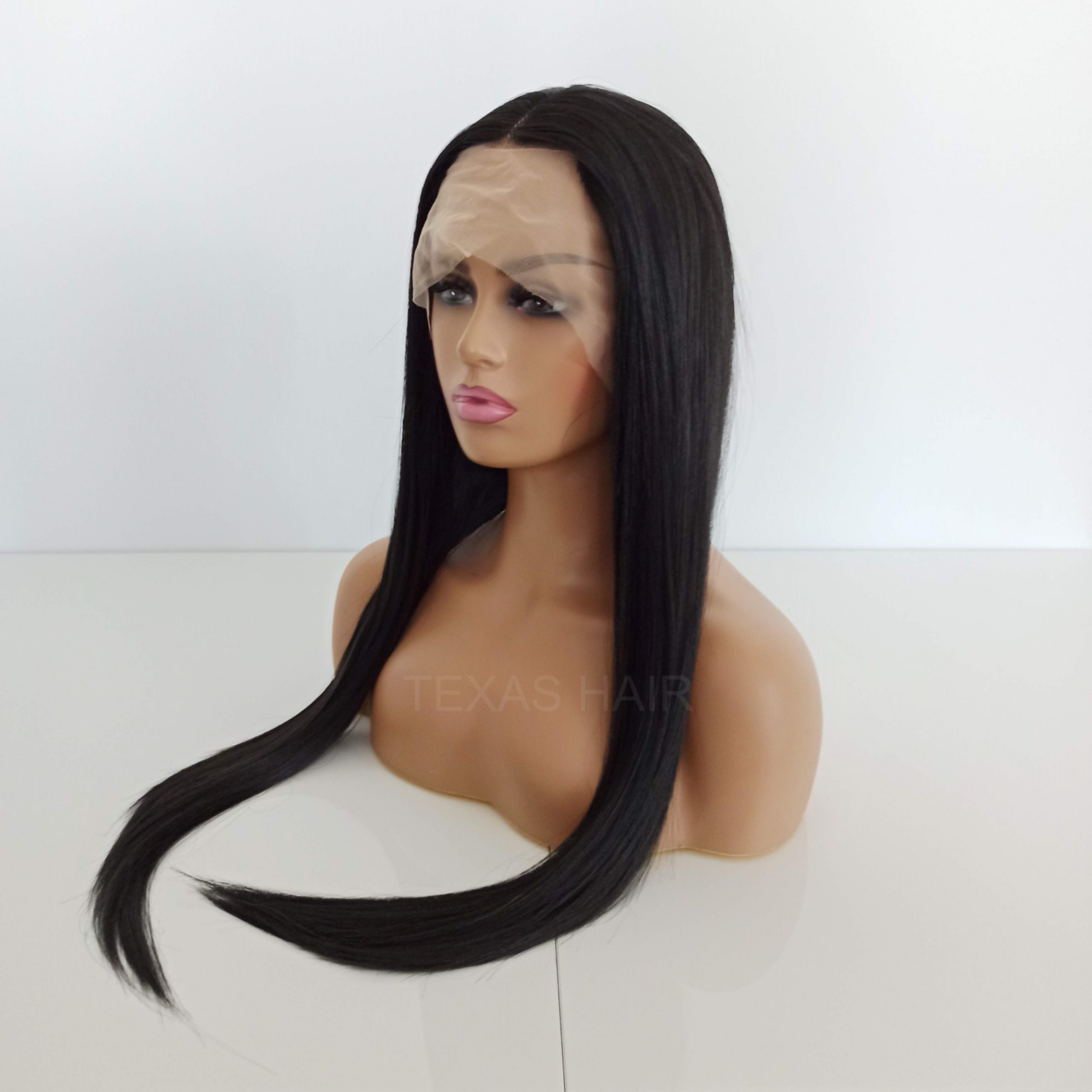 Peruka LACE FRONT czarna 40 / 55 / 80 cm + czepek GRATIS! - obrazek 6