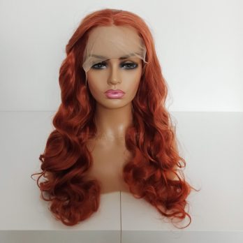 Peruka LACE FRONT ruda kręcona + czepek GRATIS!