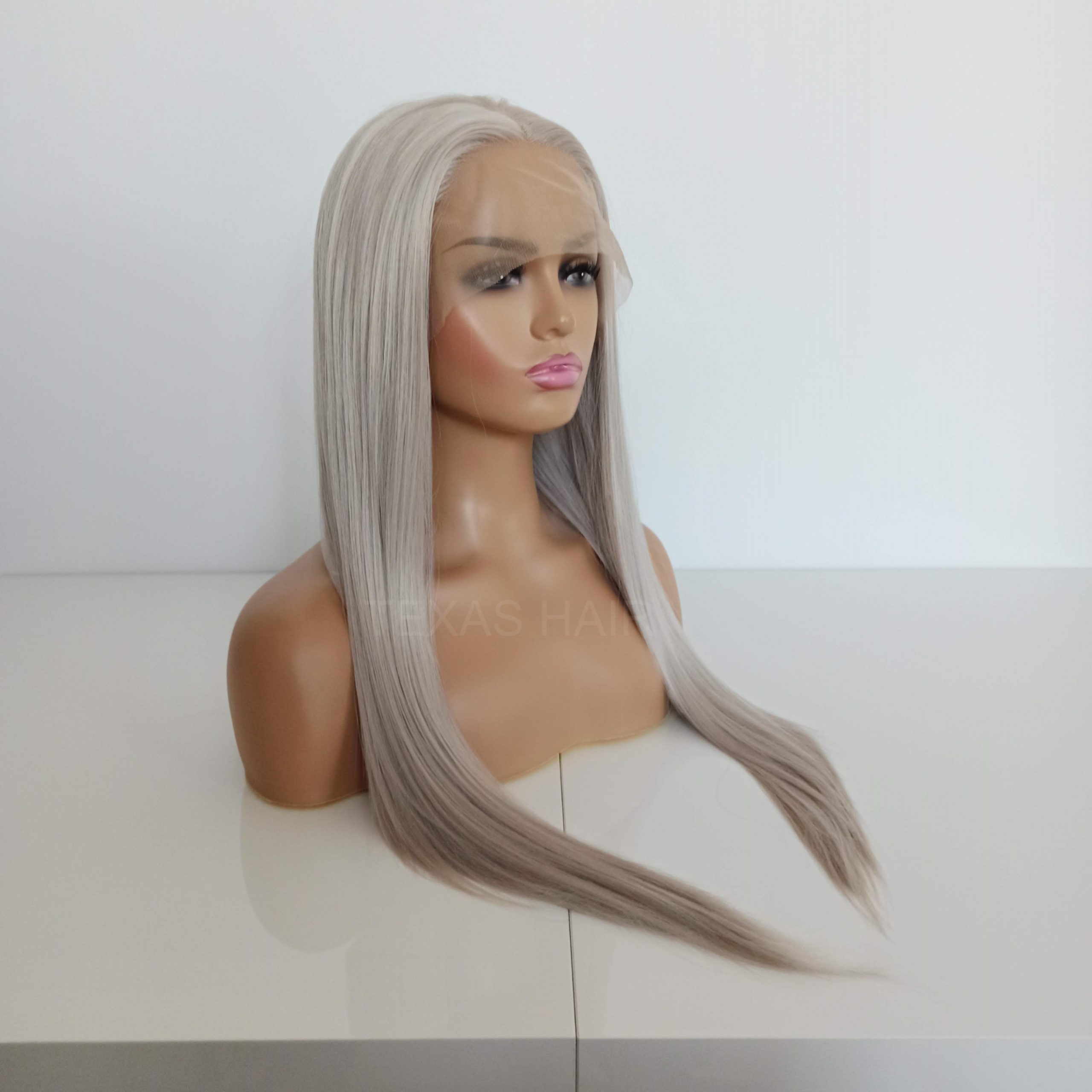 Peruka LACE FRONT szary blond 40 / 55 / 80 cm + czepek GRATIS! - obrazek 4