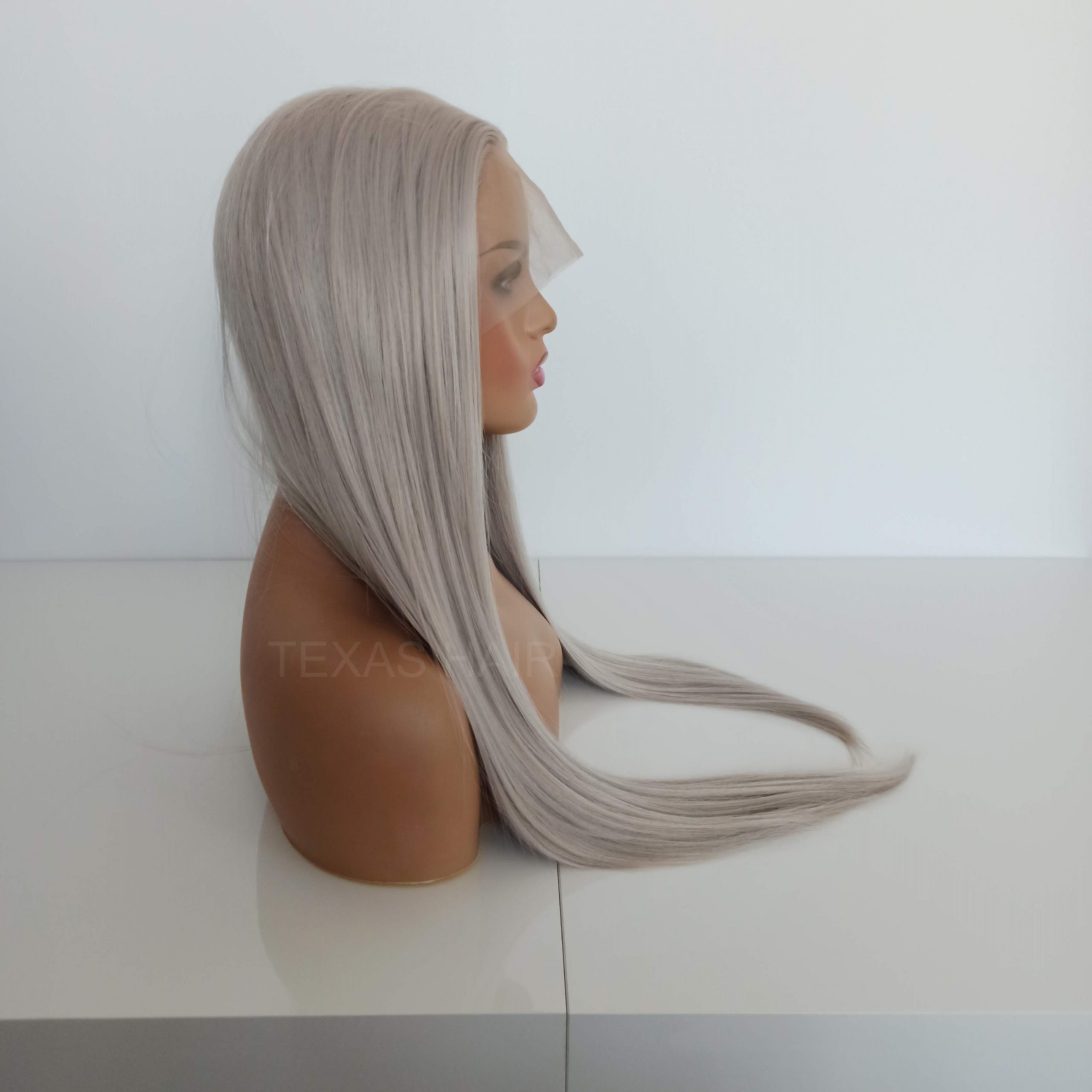 Peruka LACE FRONT szary blond 40 / 55 / 80 cm + czepek GRATIS! - obrazek 5