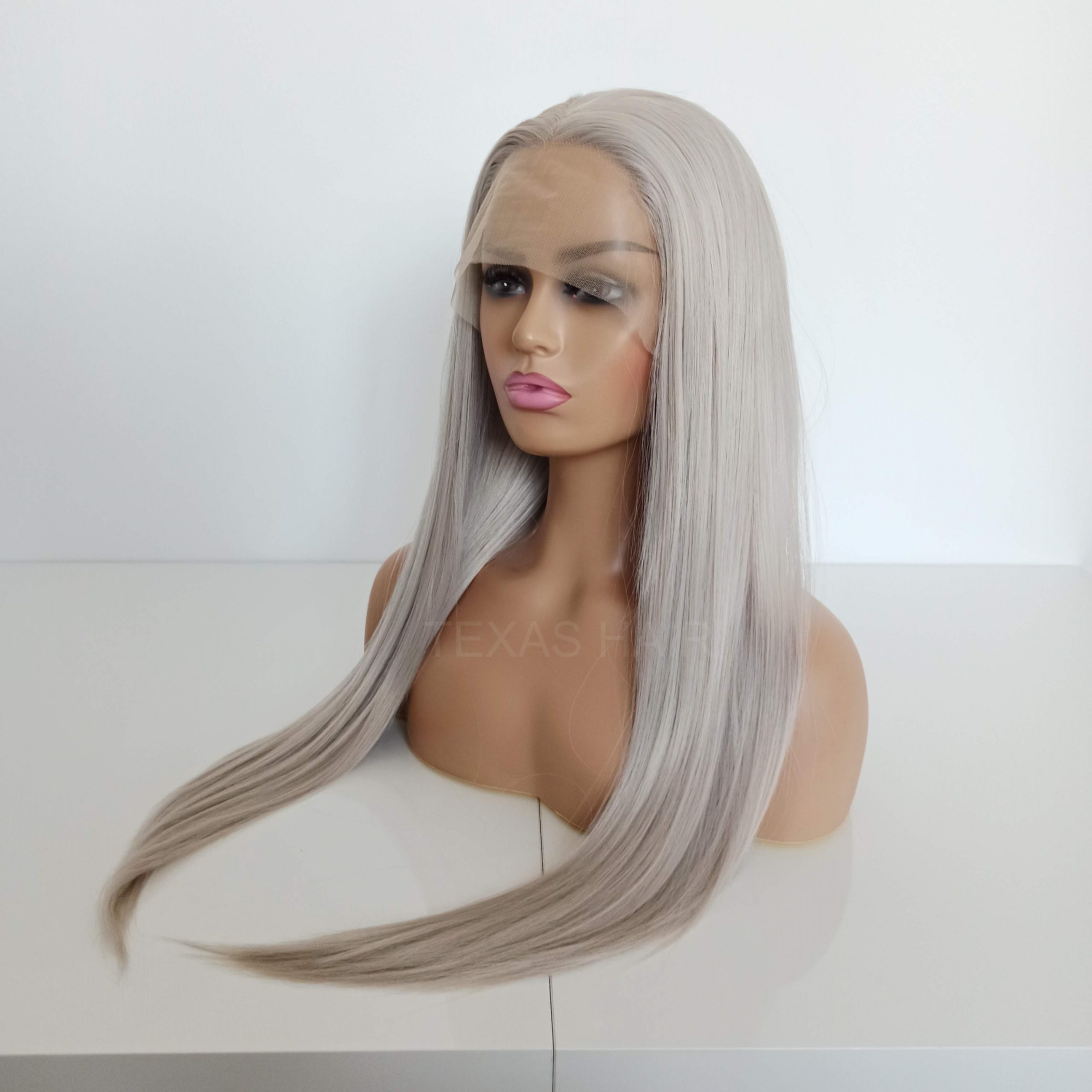 Peruka LACE FRONT szary blond 40 / 55 / 80 cm + czepek GRATIS! - obrazek 7