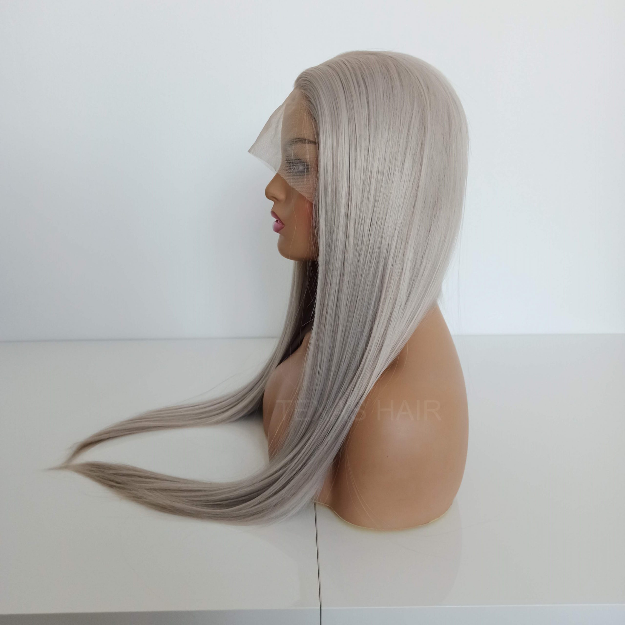 Peruka LACE FRONT szary blond 40 / 55 / 80 cm + czepek GRATIS! - obrazek 8