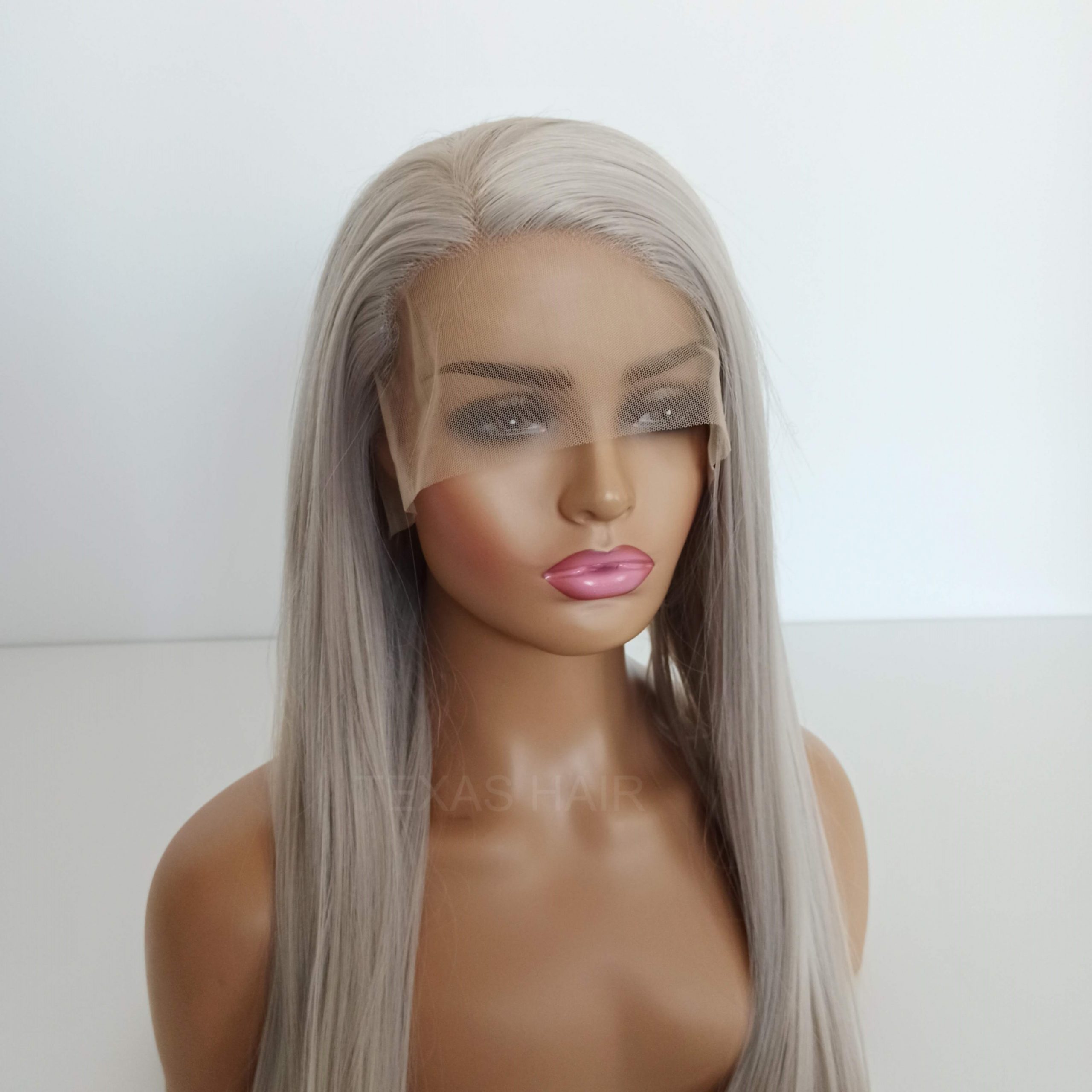 Peruka LACE FRONT szary blond 40 / 55 / 80 cm + czepek GRATIS! - obrazek 9