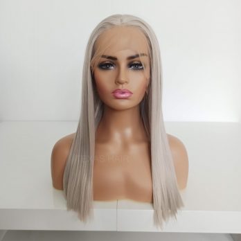 Peruka LACE FRONT szary blond + czepek GRATIS!