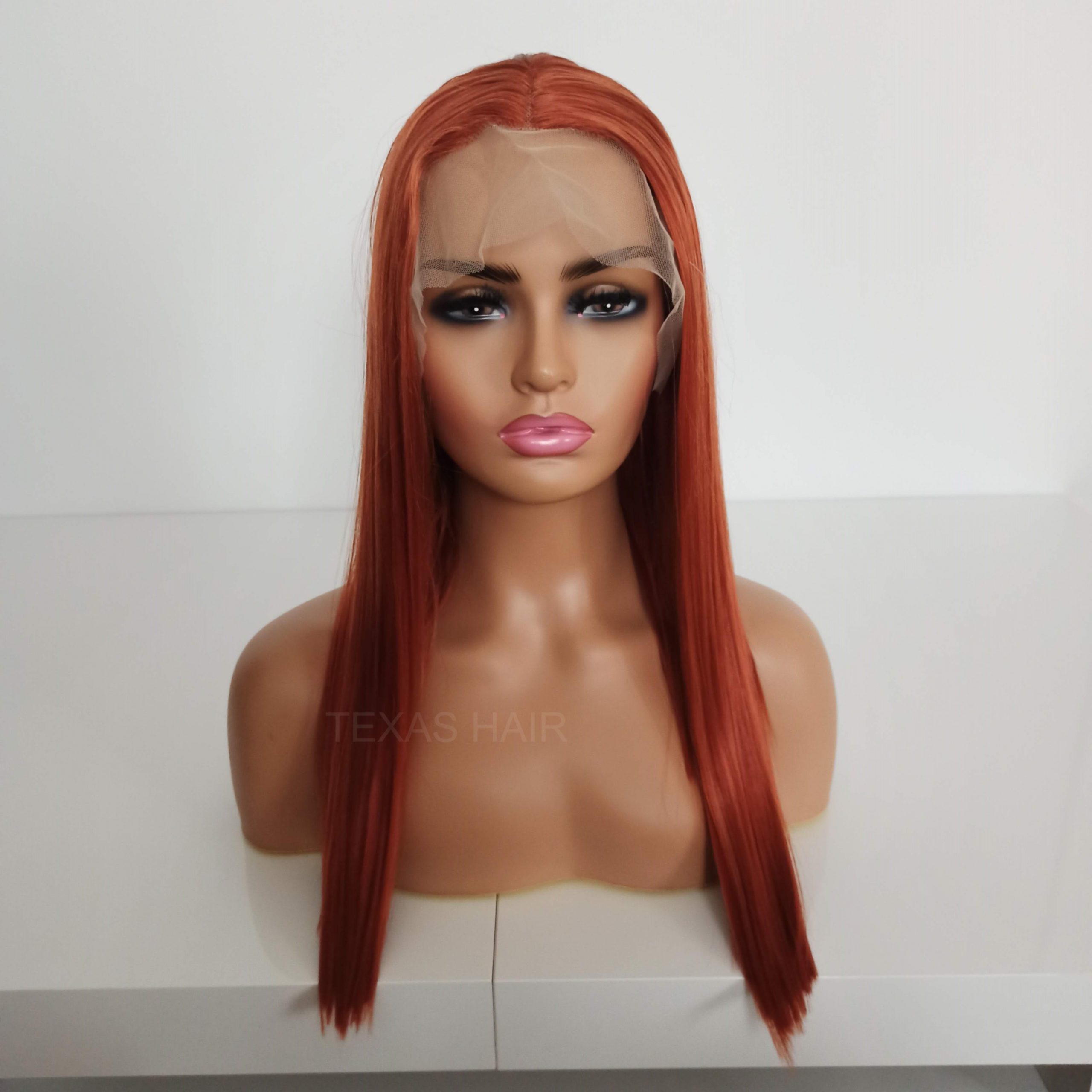 Peruka LACE FRONT ruda + czepek GRATIS!