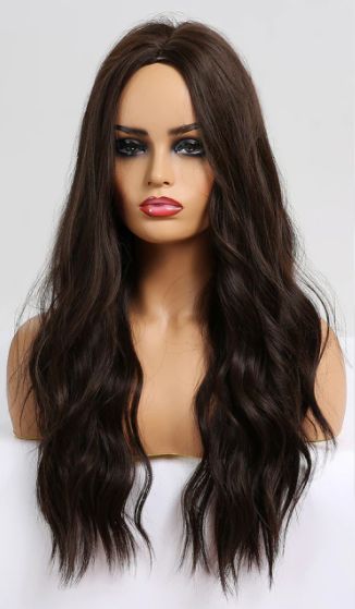 Peruka brąz falowana + czepek GRATIS! - obrazek 2