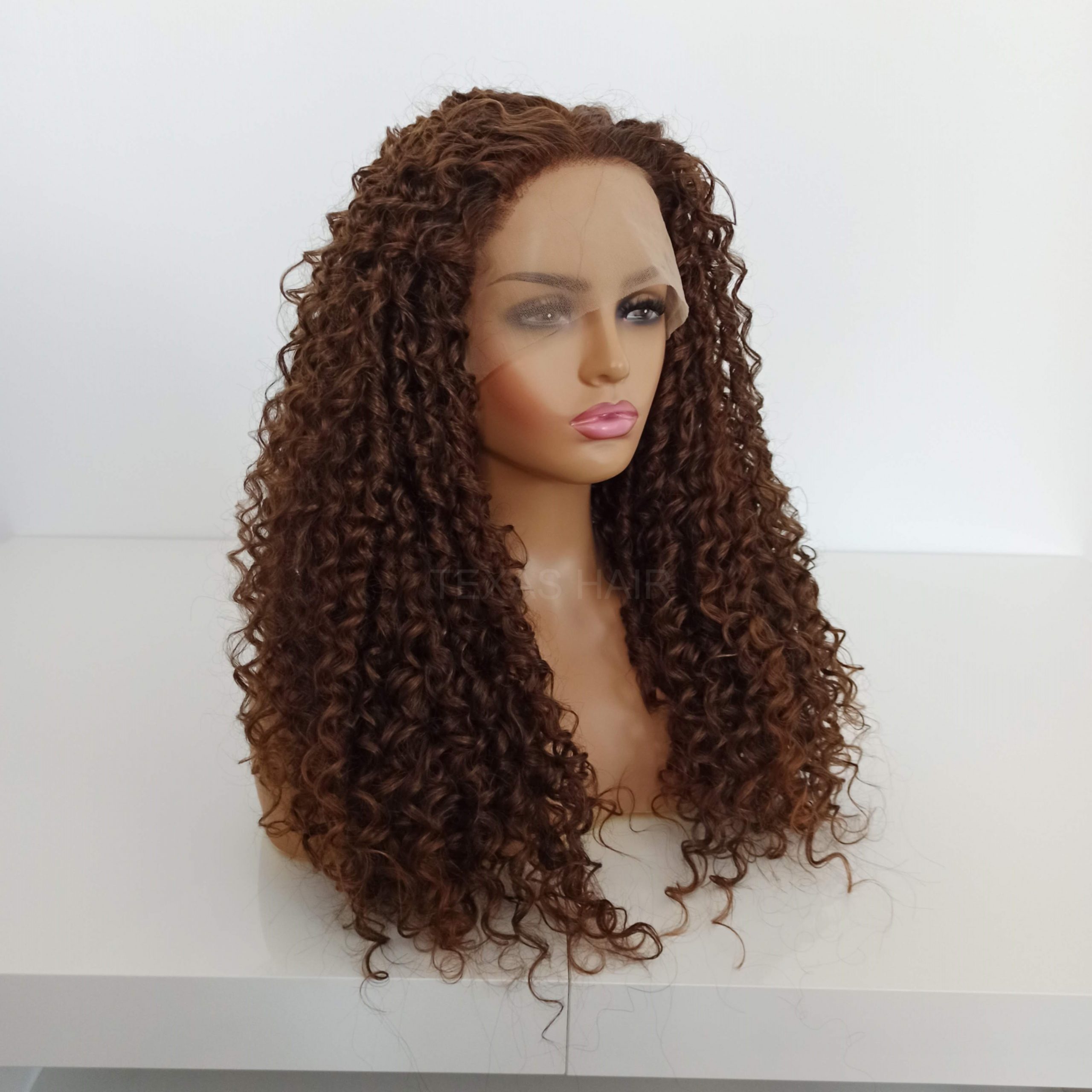 Peruka LACE FRONT brąz afro + czepek GRATIS! - obrazek 2