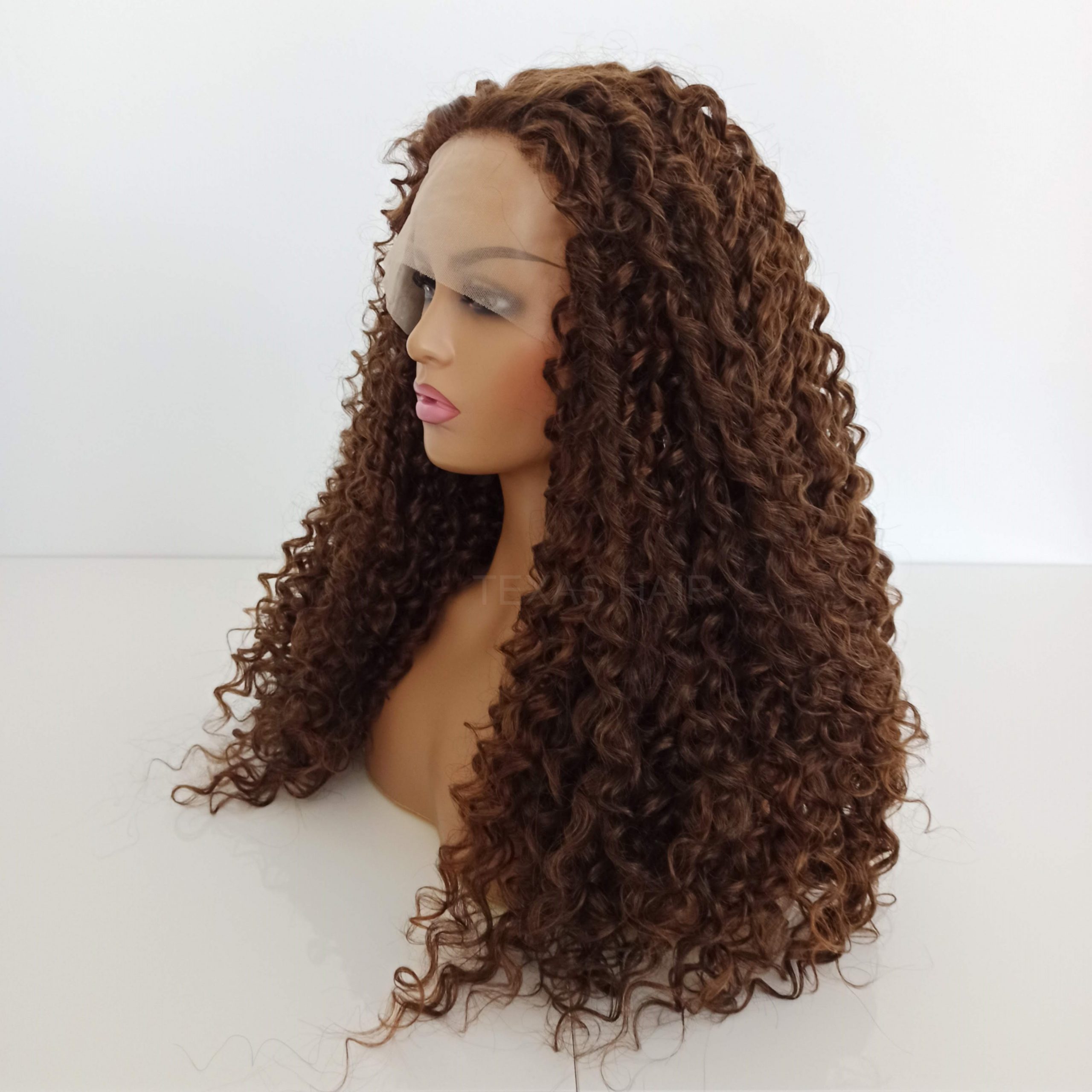 Peruka LACE FRONT brąz afro + czepek GRATIS! - obrazek 5