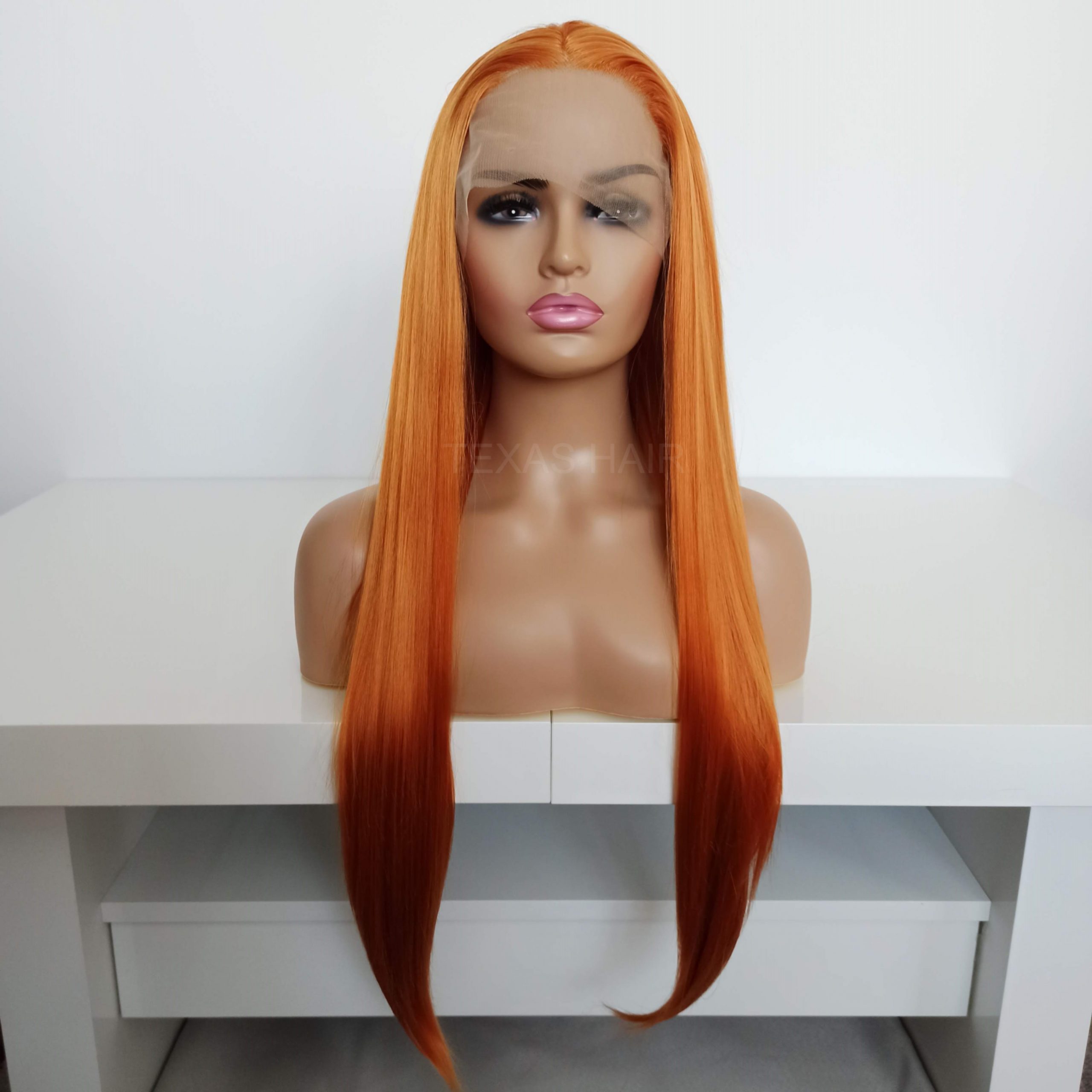 Peruka LACE FRONT ruda 40 / 55 / 80 cm + czepek GRATIS! - obrazek 9