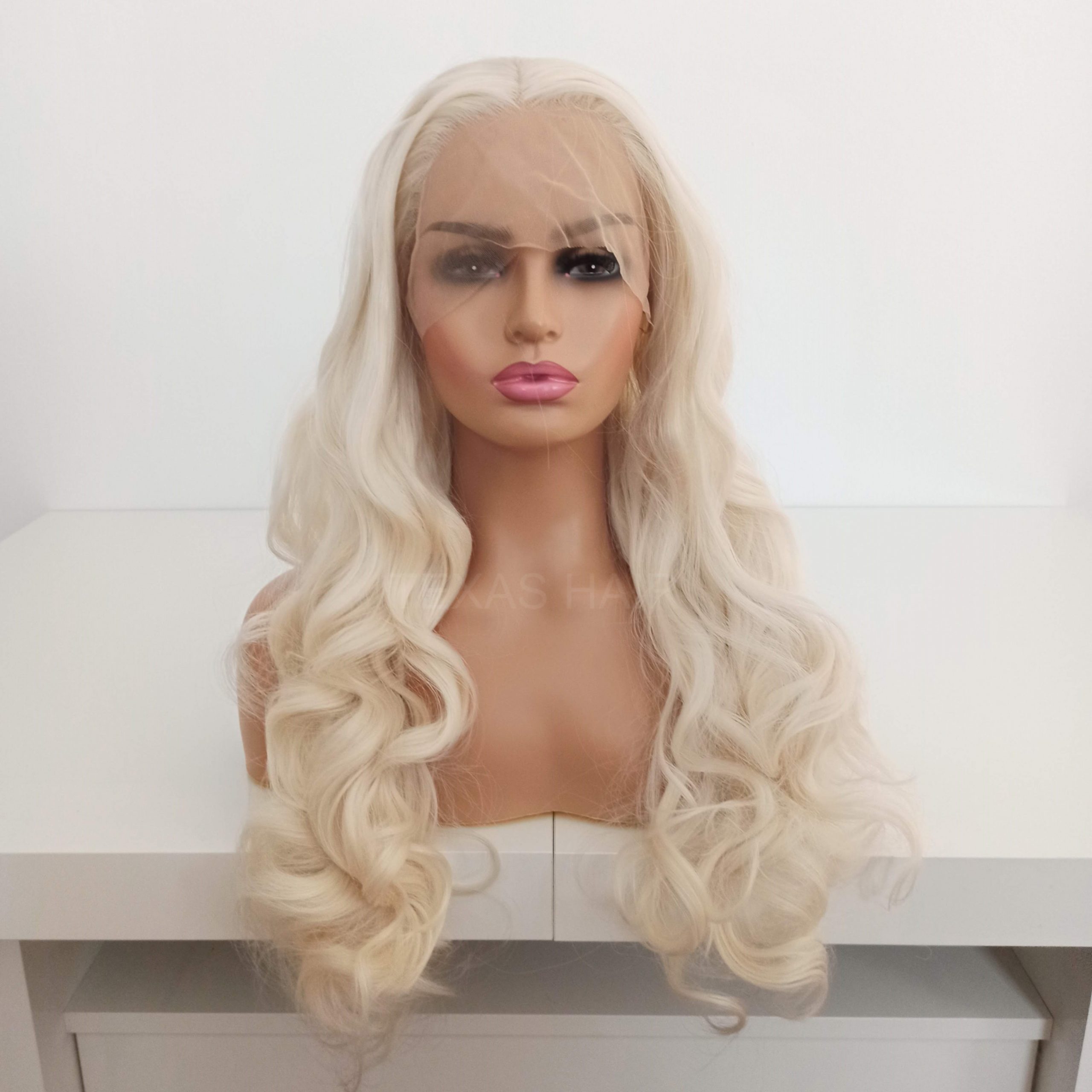 Peruka LACE FRONT kręcona blond + czepek GRATIS!