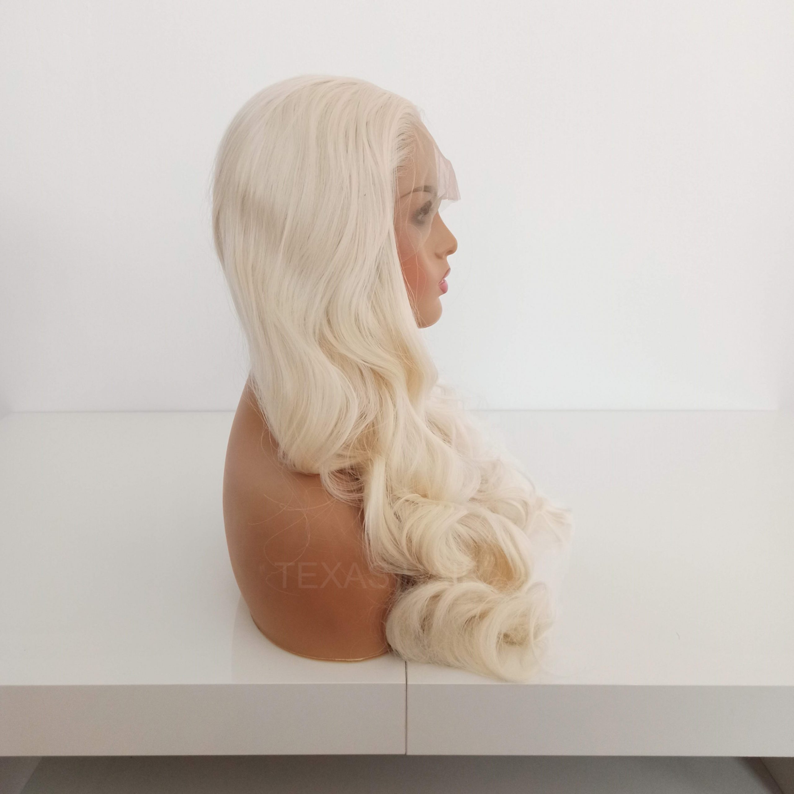 Peruka LACE FRONT kręcona blond + czepek GRATIS! - obrazek 4