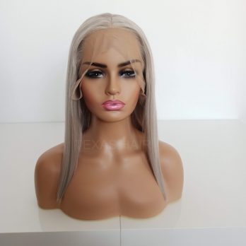 Peruka LACE FRONT szary blond + czepek GRATIS!