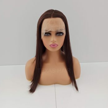 Peruka LACE FRONT średni brąz + czepek GRATIS!