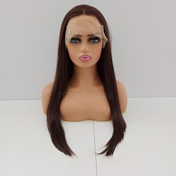 Peruka LACE FRONT średni brąz + czepek GRATIS!