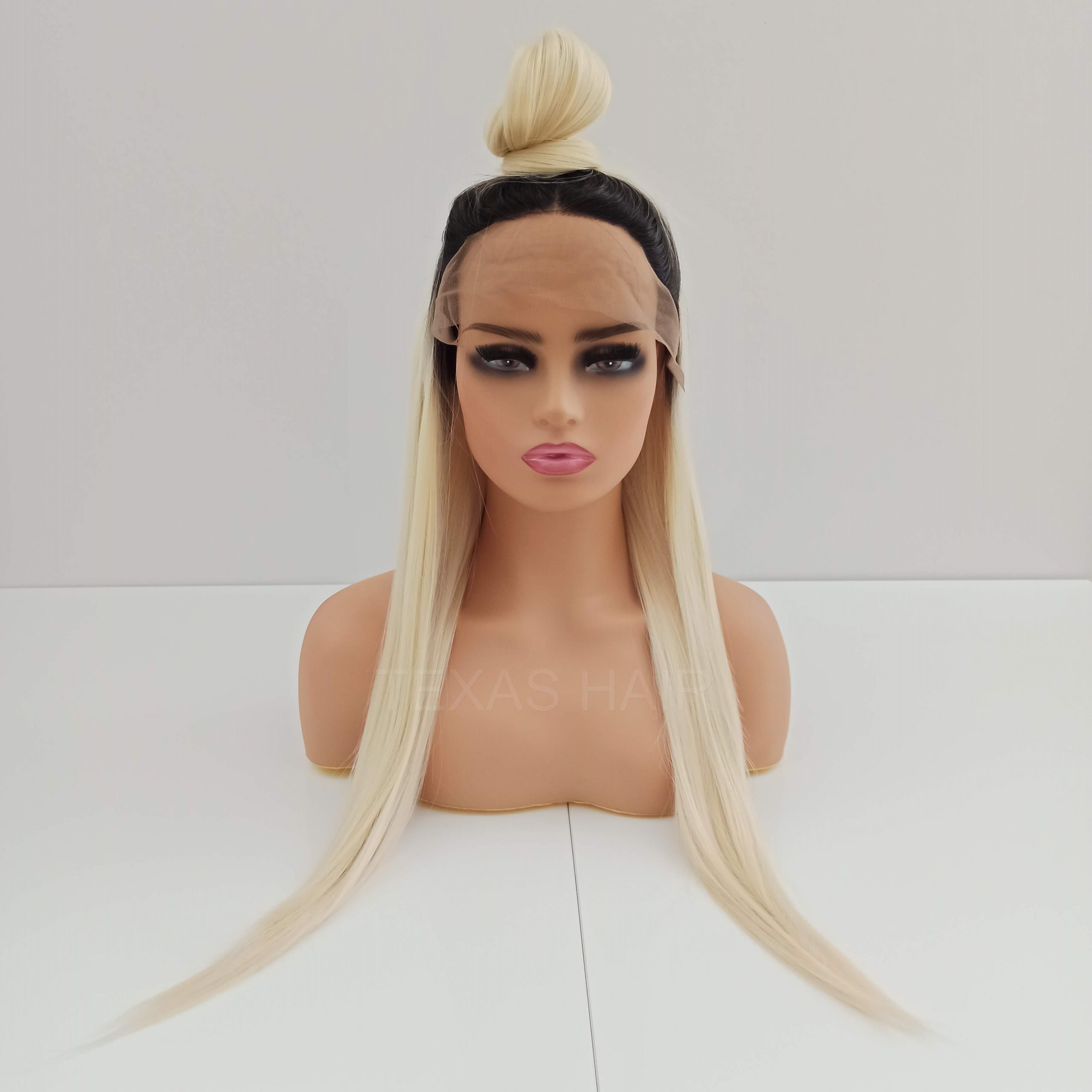 Peruka LACE FRONT jasny blond odrost 40 / 55 / 80 cm + czepek GRATIS! - obrazek 11