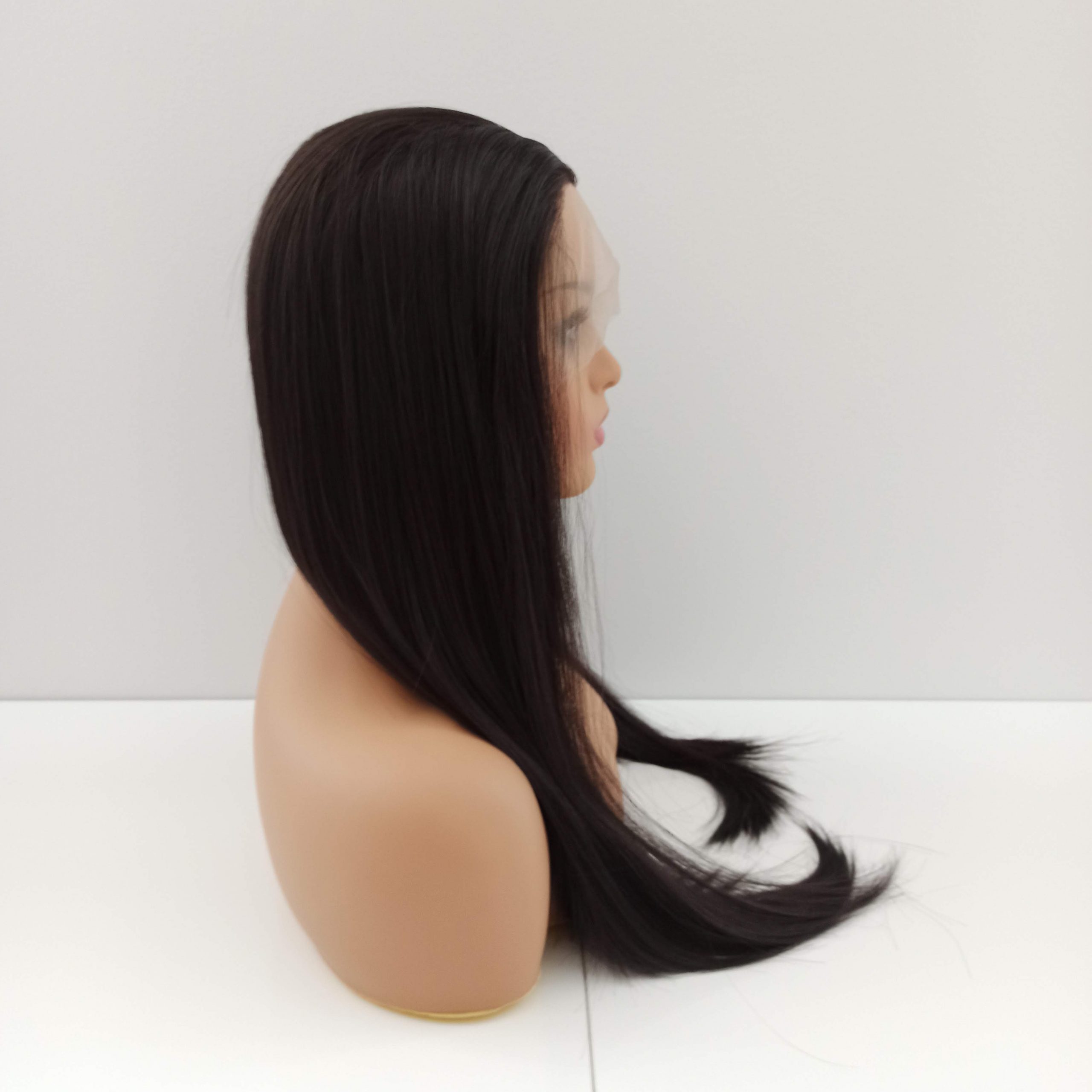 Peruka LACE FRONT ciemny brąz 55 cm + czepek GRATIS! - obrazek 4