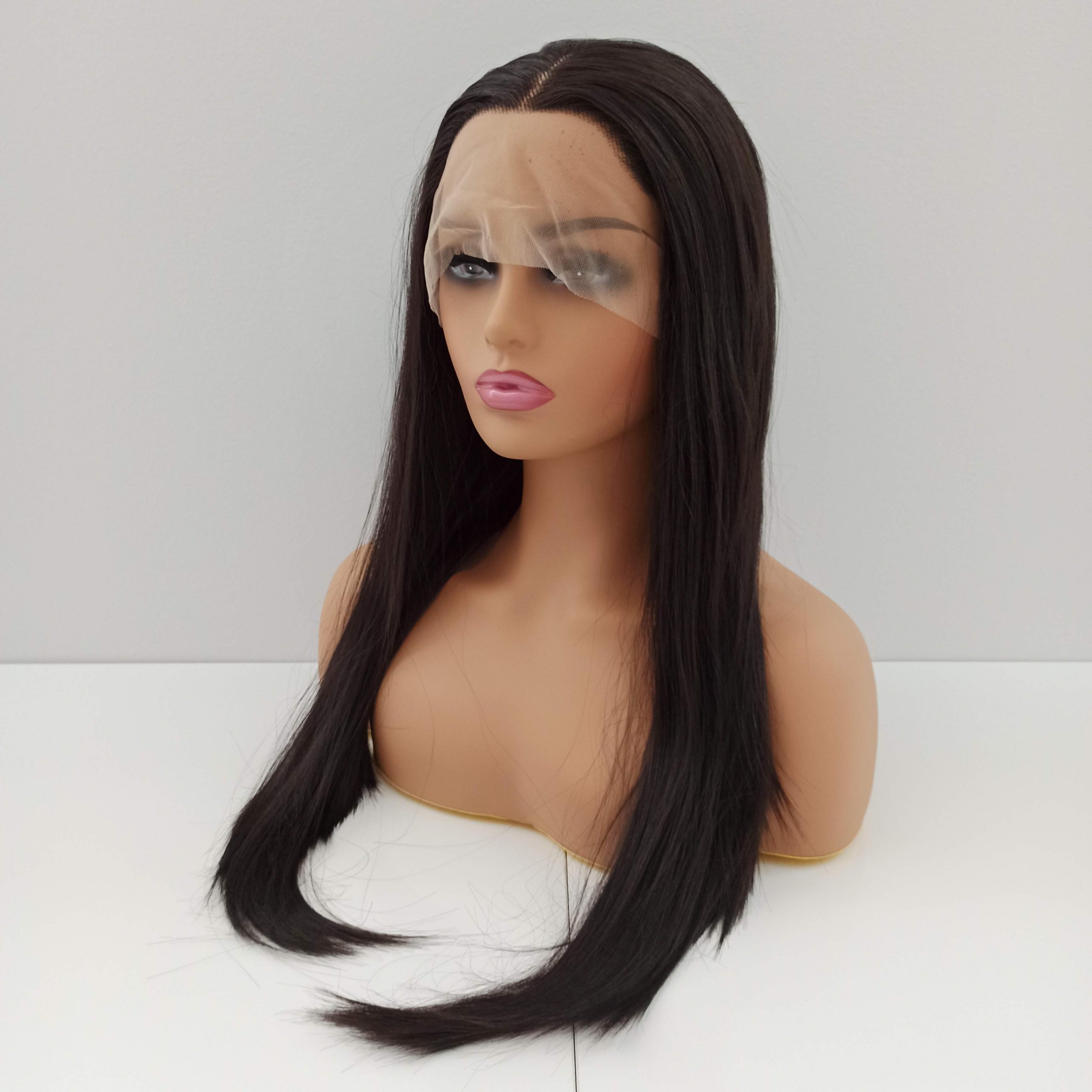 Peruka LACE FRONT ciemny brąz 55 cm + czepek GRATIS! - obrazek 6