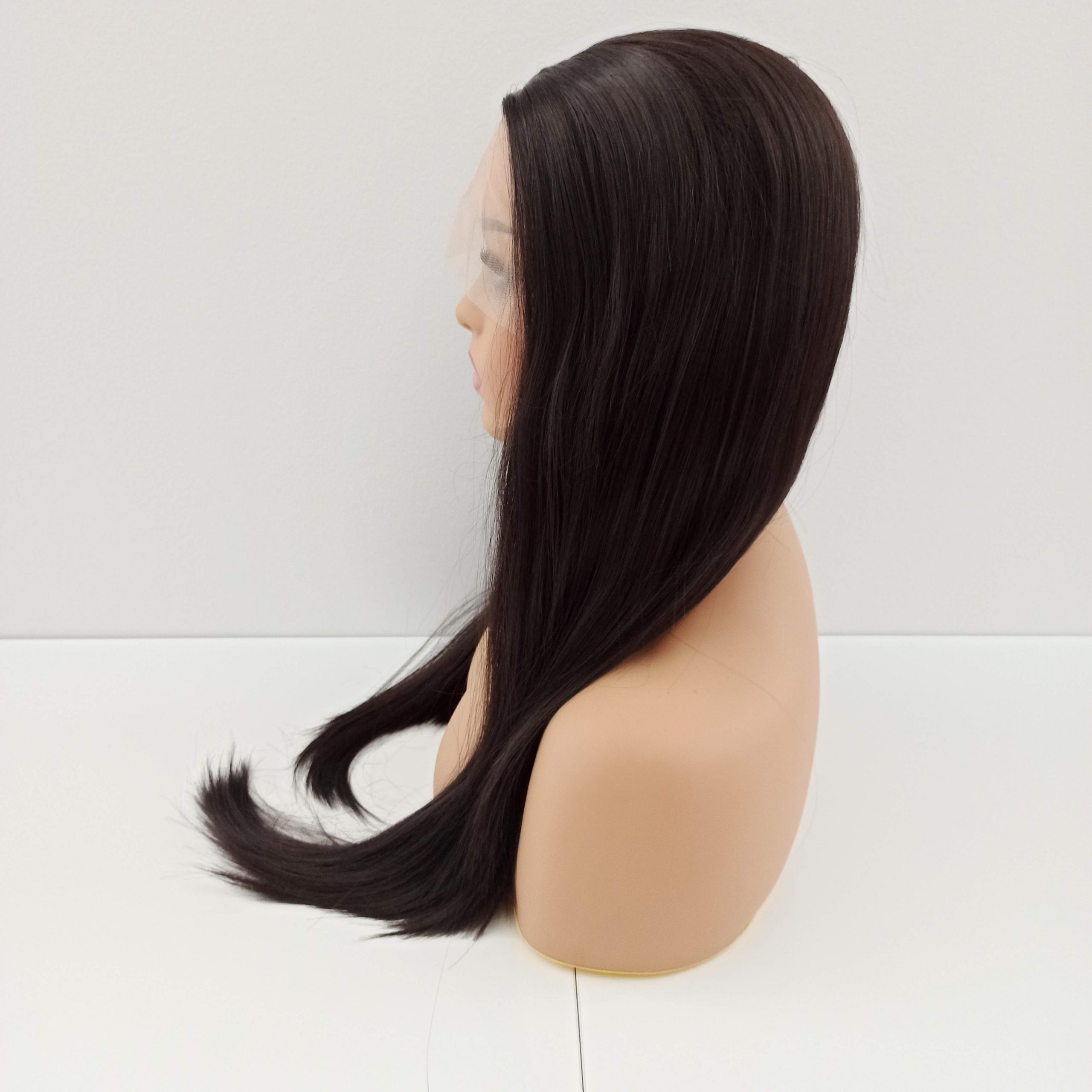 Peruka LACE FRONT ciemny brąz 55 cm + czepek GRATIS! - obrazek 7