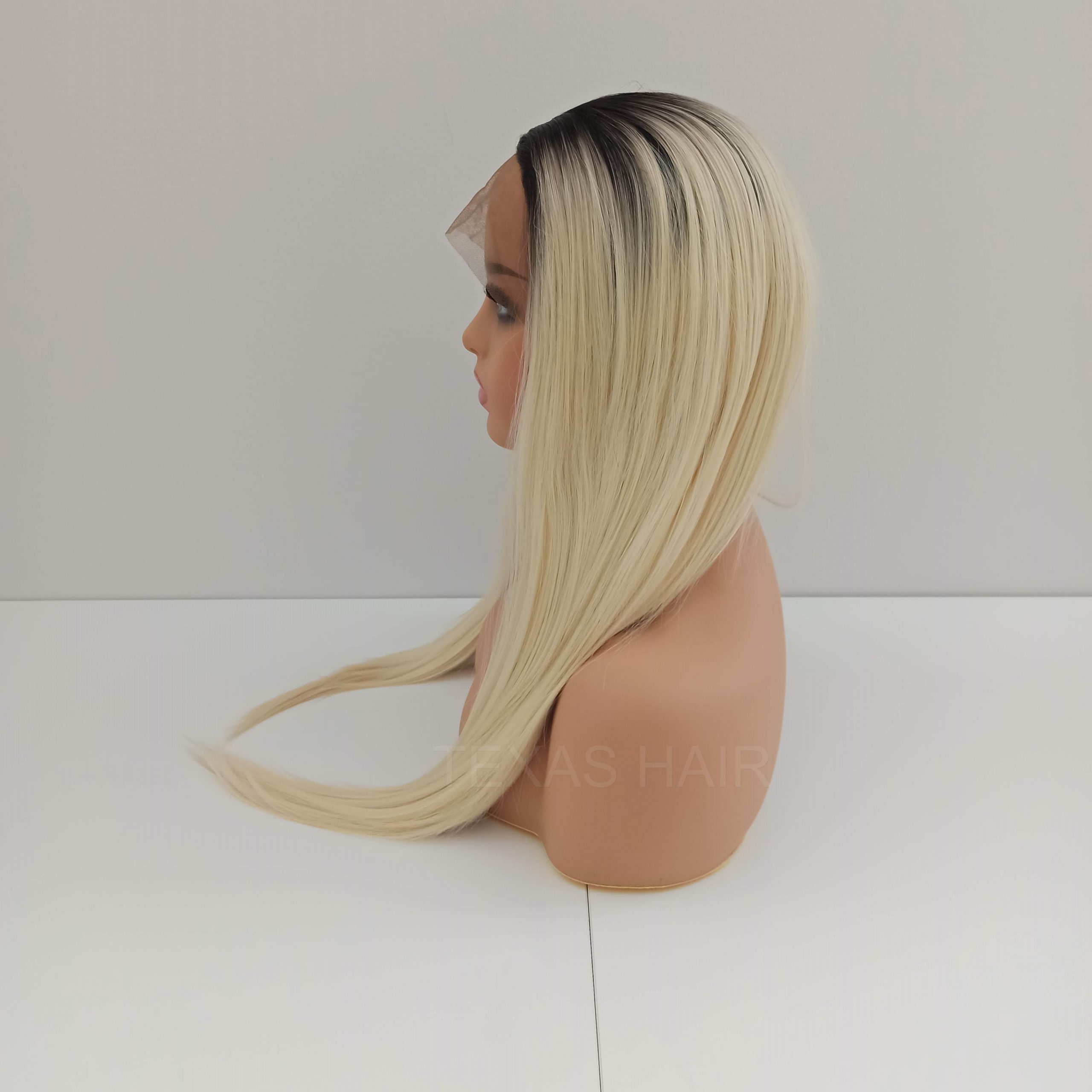 Peruka LACE FRONT jasny blond odrost 40 / 55 / 80 cm + czepek GRATIS! - obrazek 8