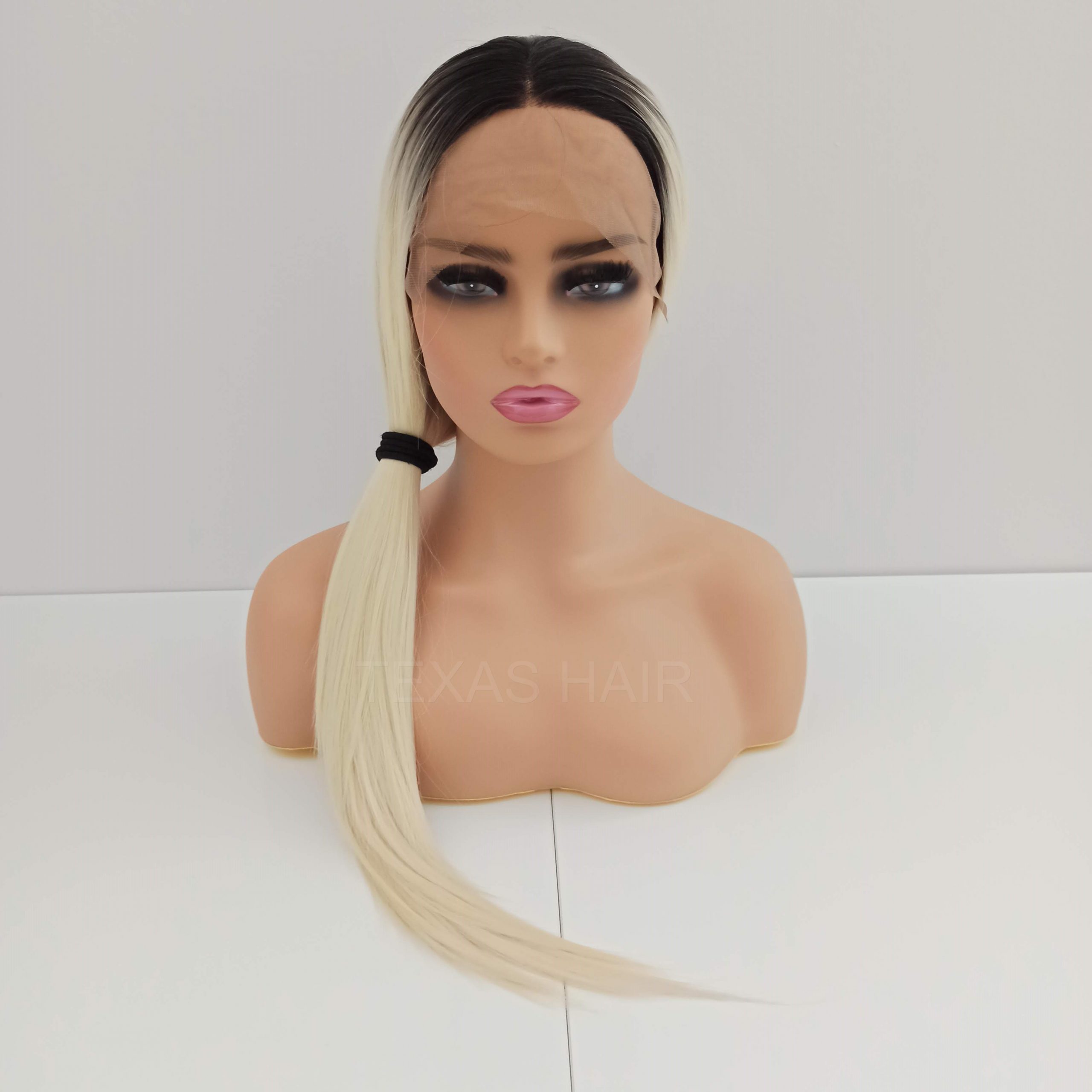 Peruka LACE FRONT jasny blond odrost 40 / 55 / 80 cm + czepek GRATIS! - obrazek 10