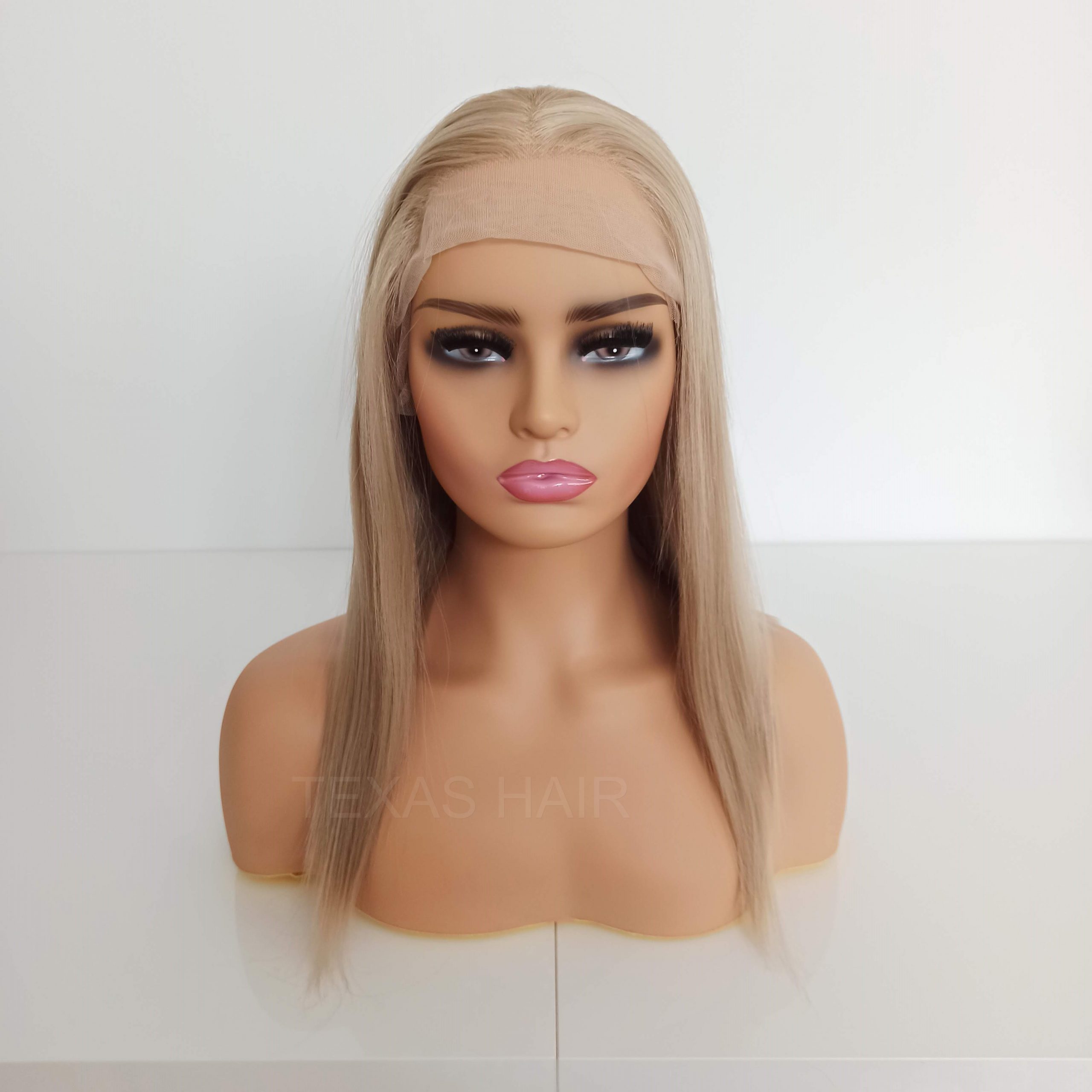 Peruka LACE FRONT blond 40 cm + czepek GRATIS!