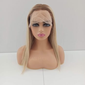 Peruka LACE FRONT blond 40 cm + czepek GRATIS!