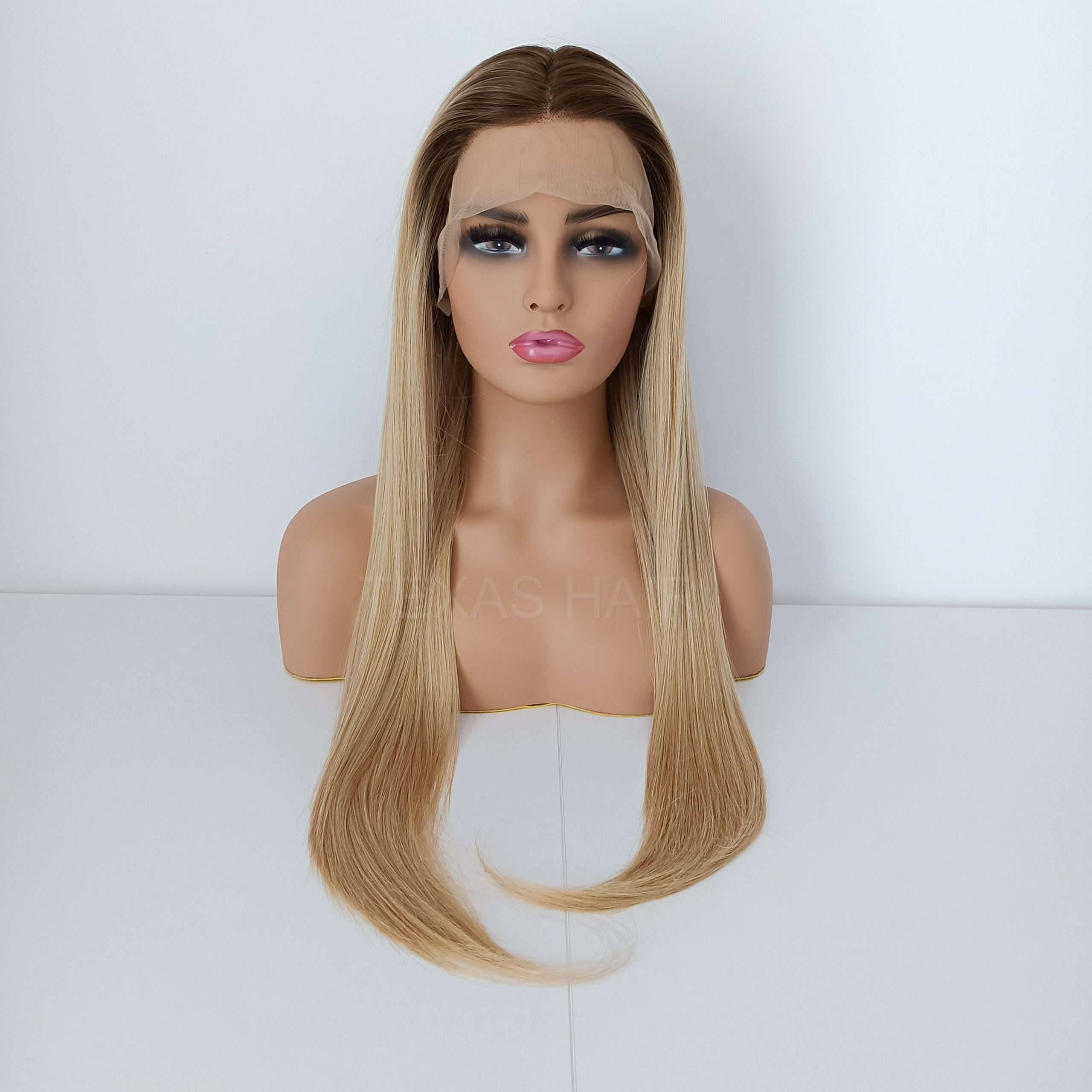 Peruka LACE FRONT blond 40 / 55 / 80 cm + czepek GRATIS! - obrazek 2
