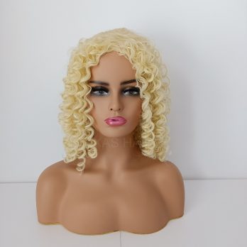 Peruka jasny blond afro + czepek GRATIS!