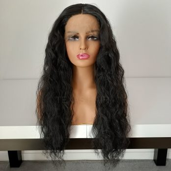 Peruka LACE FRONT czarna fale 40 / 55 / 80 cm + czepek GRATIS!