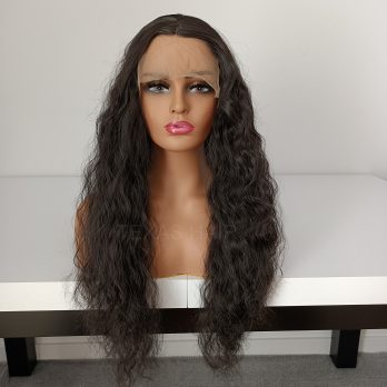 Peruka LACE FRONT ciemny brąz fale 40 / 55 / 80 cm + czepek GRATIS!