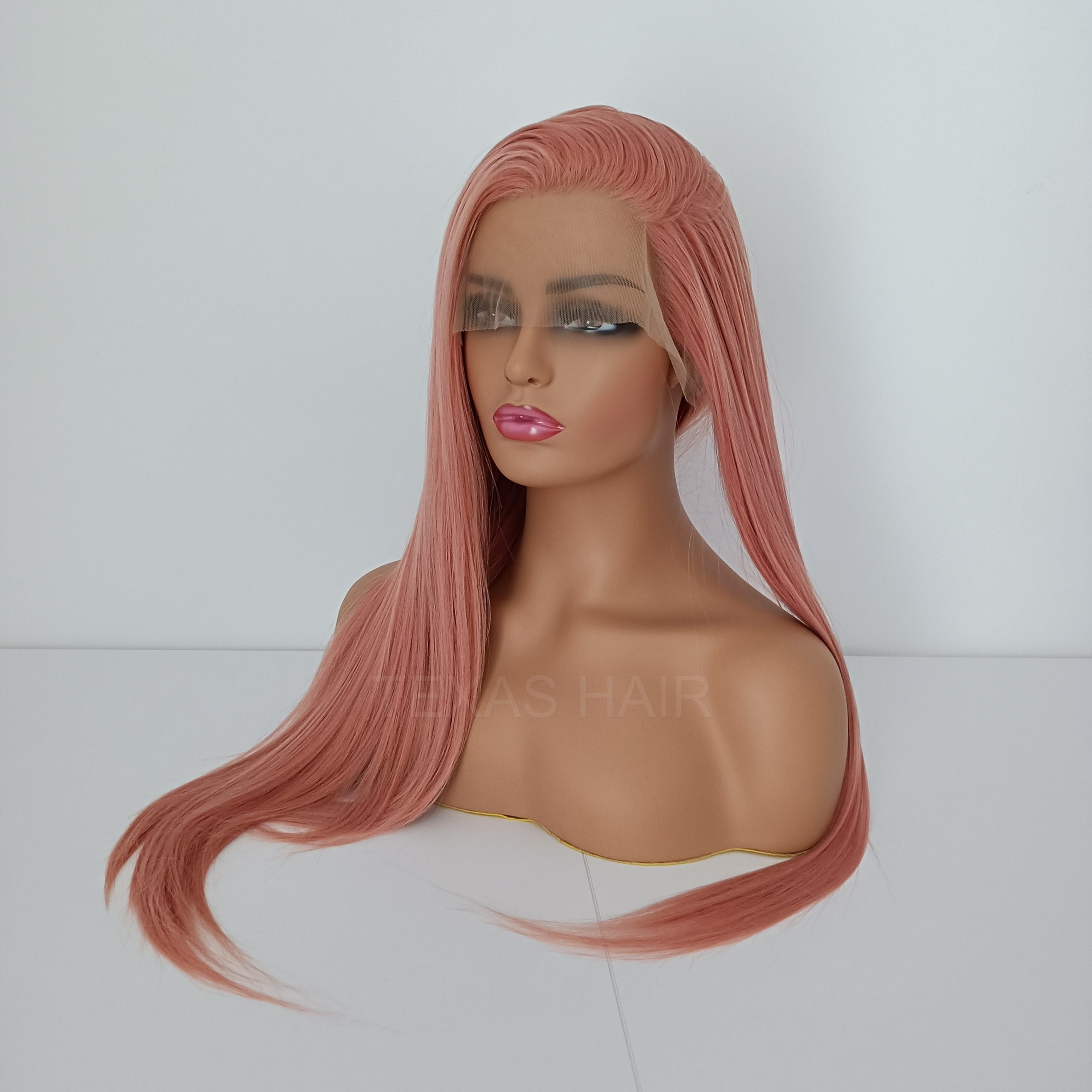 Peruka LACE FRONT różowa 40 / 55 / 80 cm + czepek GRATIS! - obrazek 7