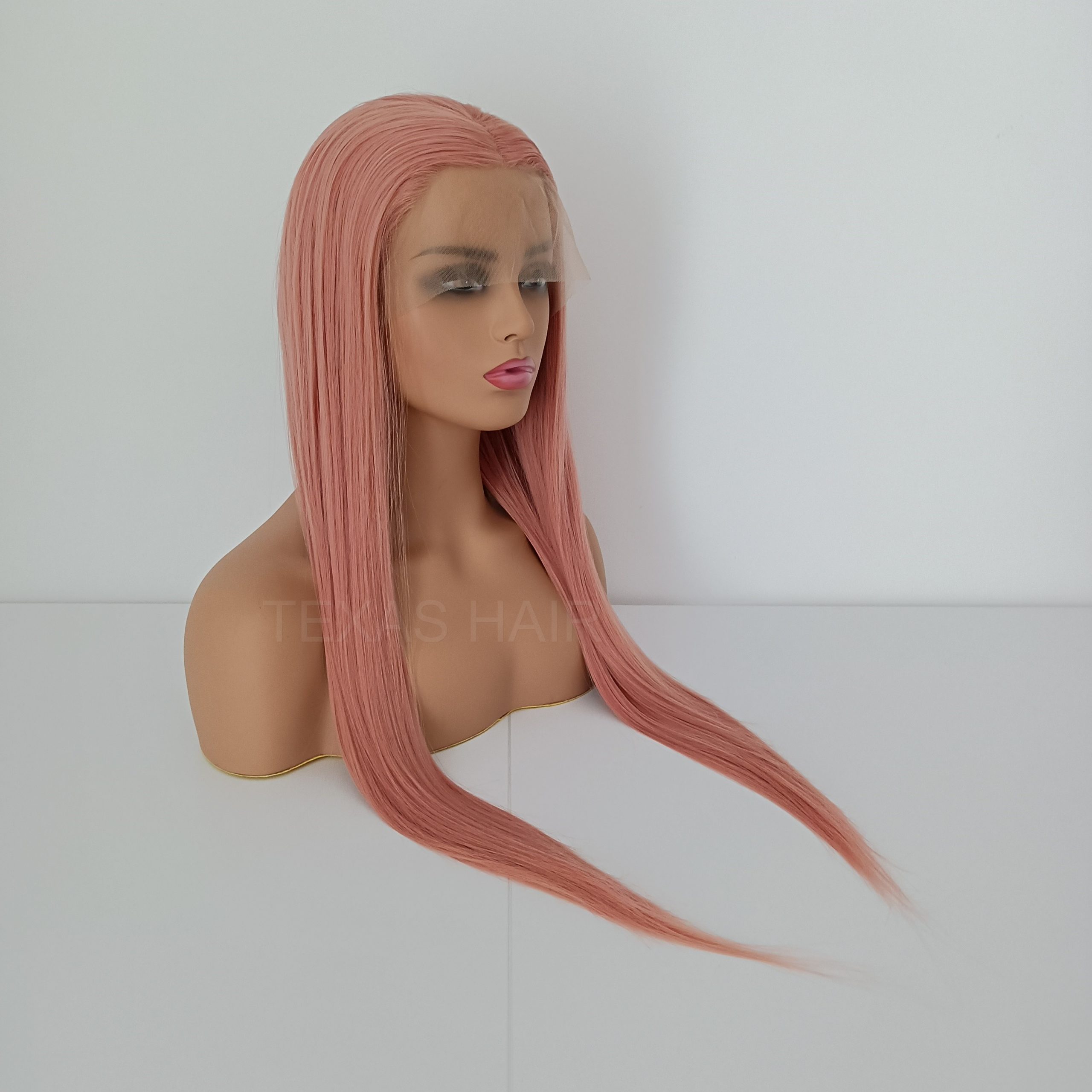 Peruka LACE FRONT różowa 40 / 55 / 80 cm + czepek GRATIS! - obrazek 2