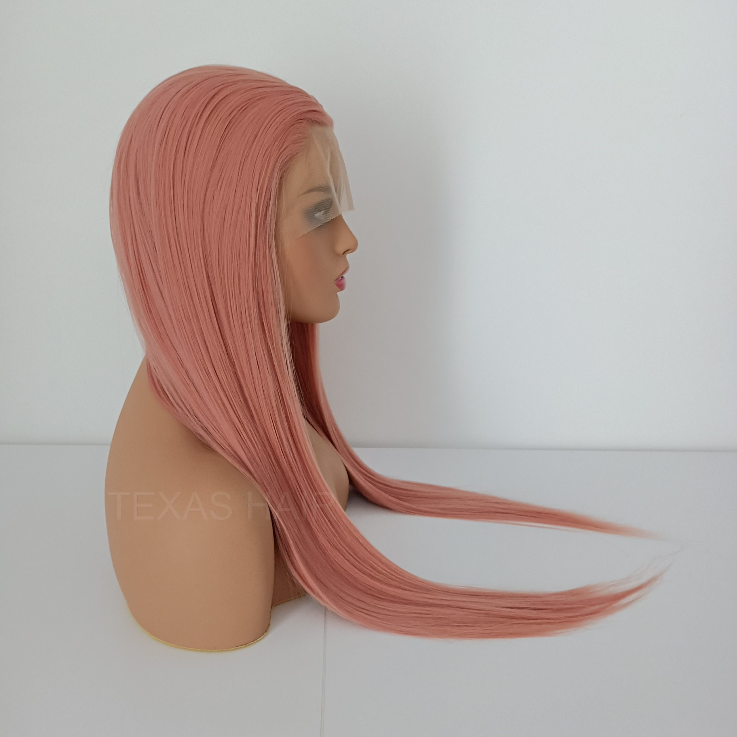 Peruka LACE FRONT różowa 40 / 55 / 80 cm + czepek GRATIS! - obrazek 3