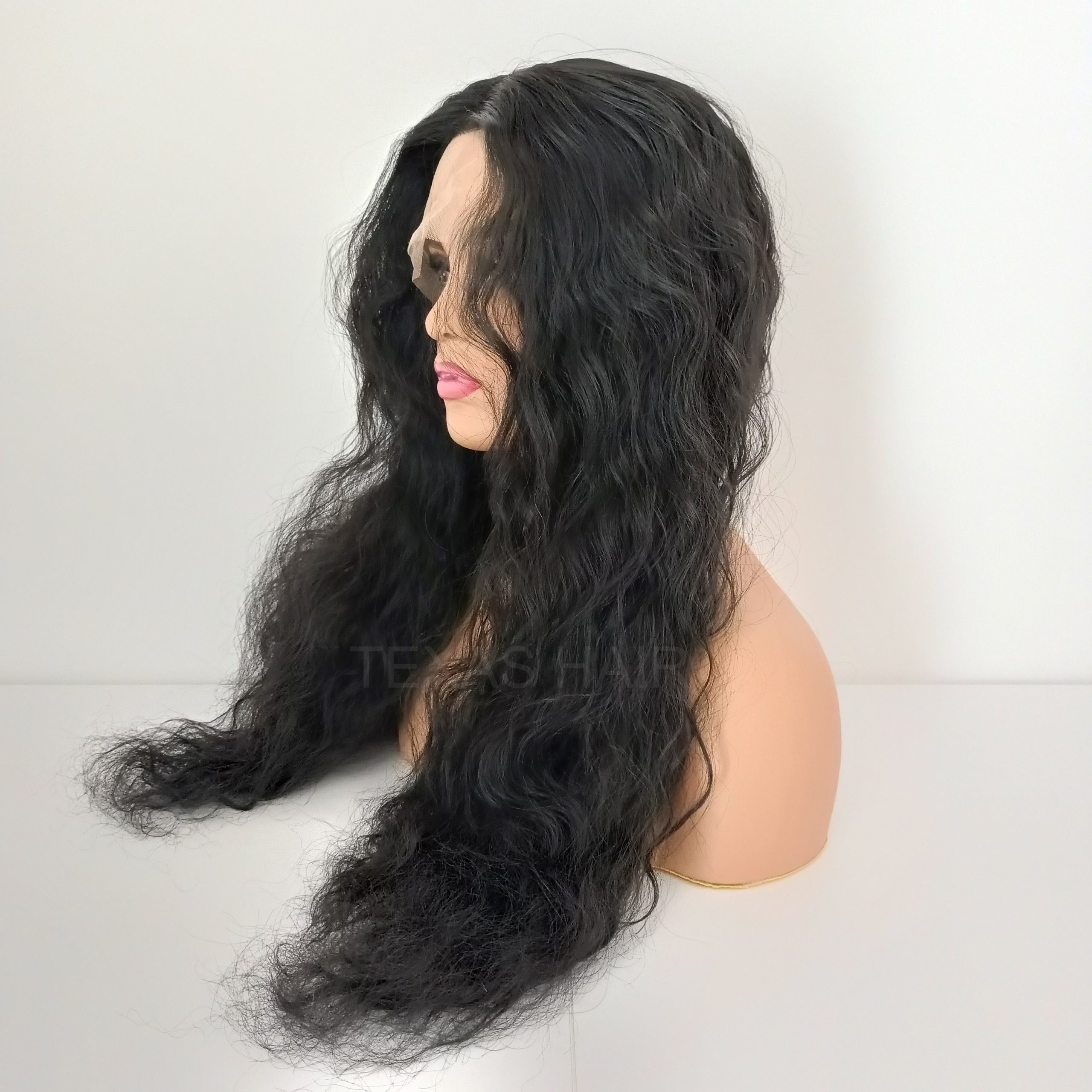 Peruka LACE FRONT czarna fale 40 / 55 / 80 cm + czepek GRATIS! - obrazek 5