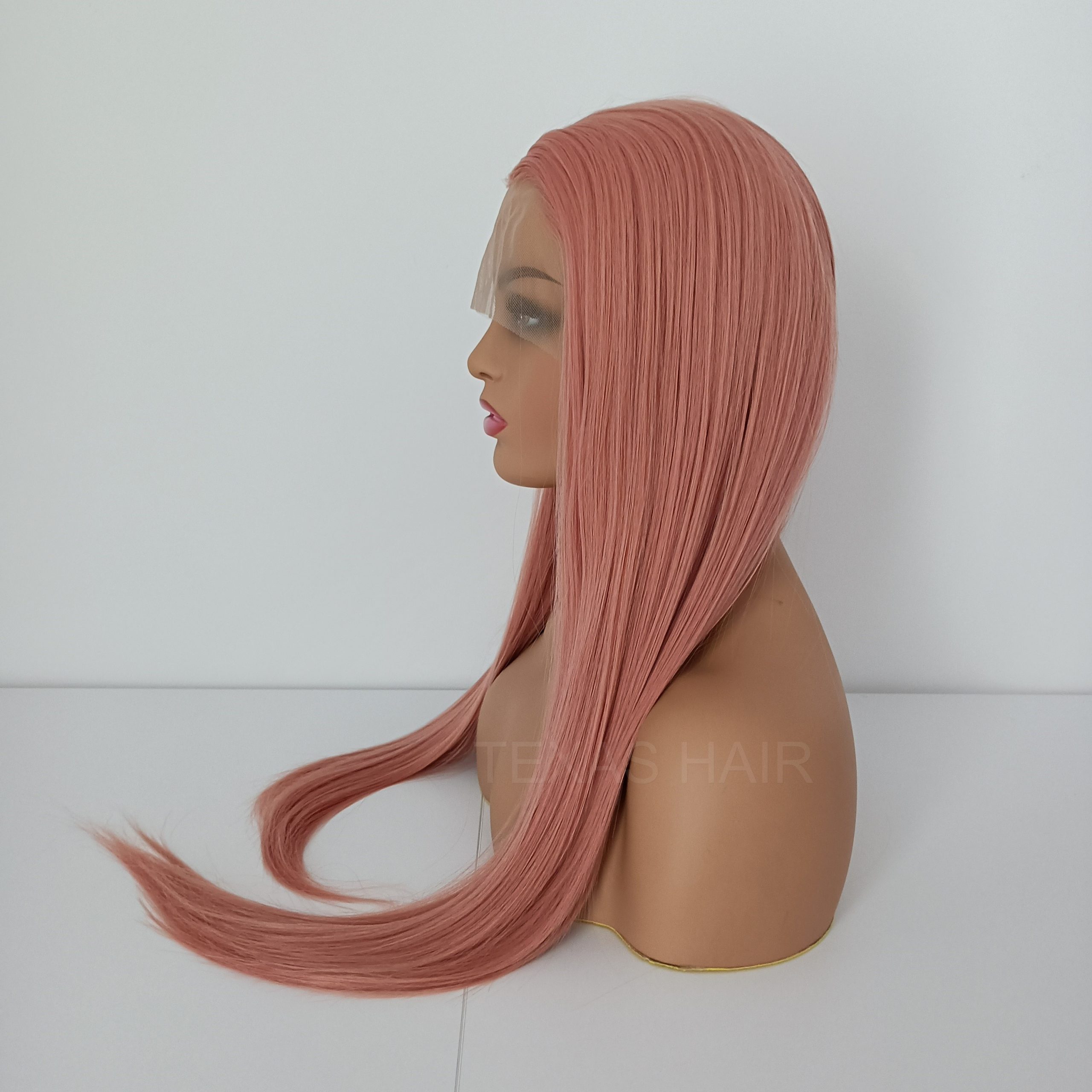 Peruka LACE FRONT różowa 40 / 55 / 80 cm + czepek GRATIS! - obrazek 6