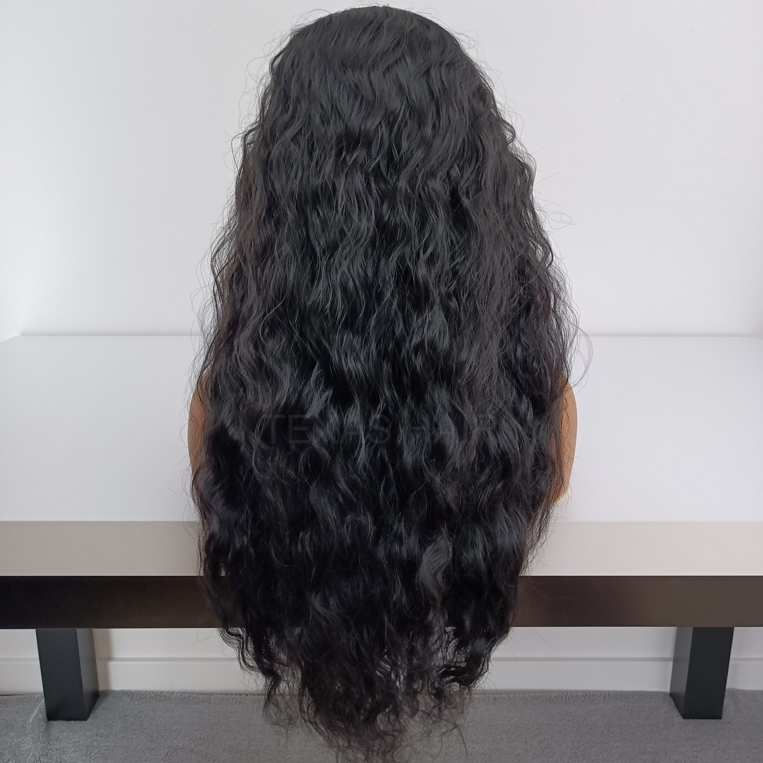 Peruka LACE FRONT czarna fale 40 / 55 / 80 cm + czepek GRATIS! - obrazek 4